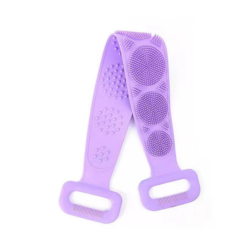 ๐2PCS Silicone Back Scrubber Strap โ Double-Sided Exfoliating Body Brush with Soft Massage Bristles for Deep Cleansing & Easy Reach