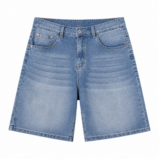 Men's Washed Denim Shorts – Relaxed Fit Casual Jean Shorts