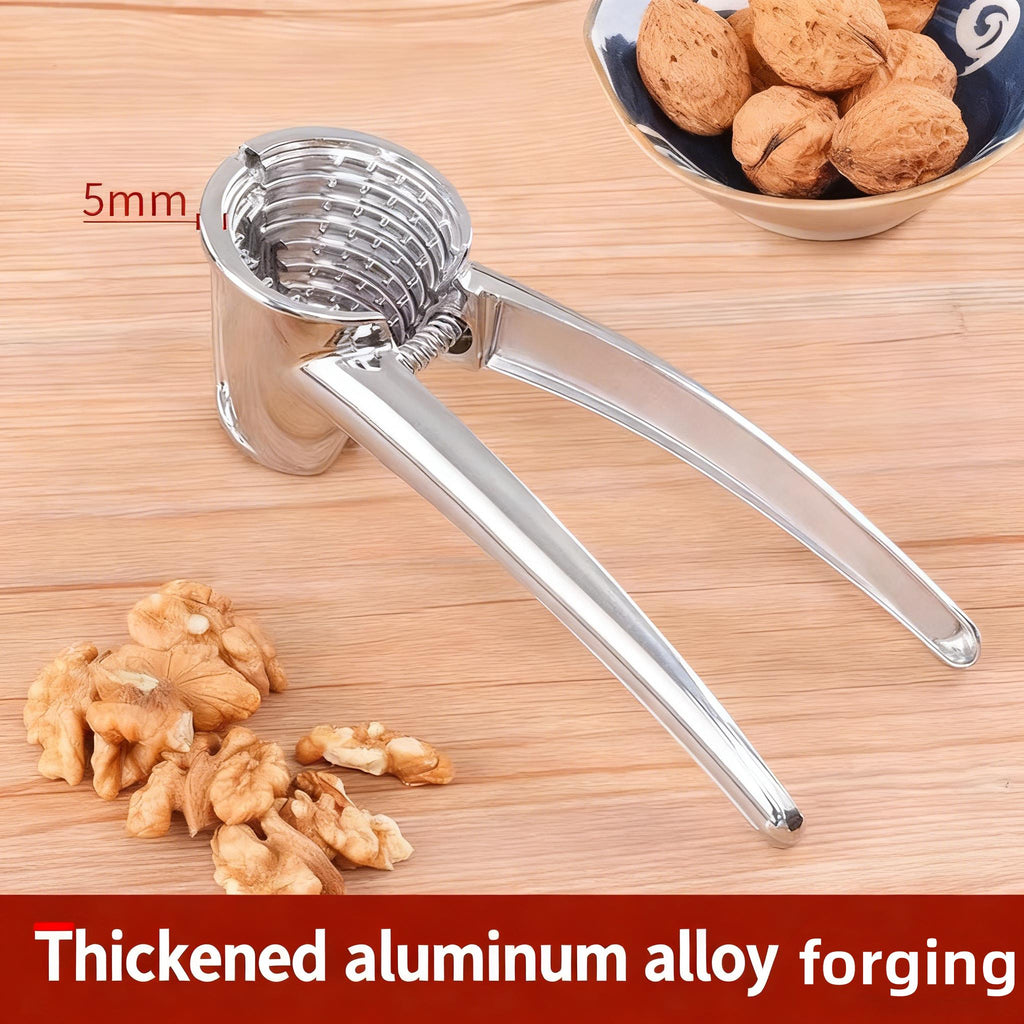 Multifunctional Walnut Cracker with Handle for Home Use Durable Aluminum Alloy Easy Labor-saving Nut Sheller for Walnuts & Pine Nuts