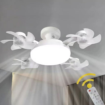 Ceiling Fan Light with Remote Control, E27 Base, 3-Speed Wind & Adjustable Lighting