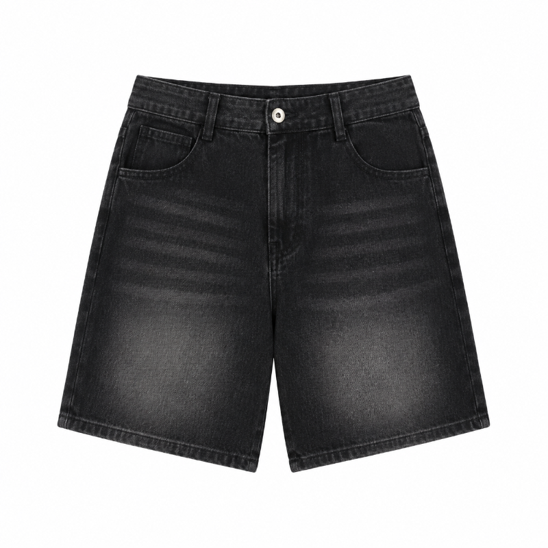 Washed Denim Shorts
