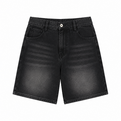 Washed Denim Shorts