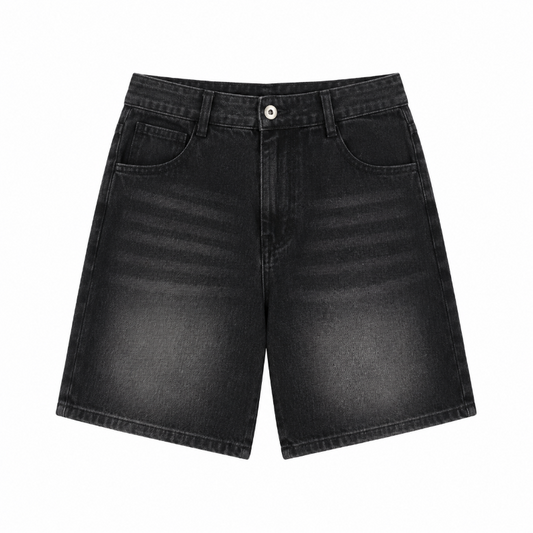 Washed Denim Shorts