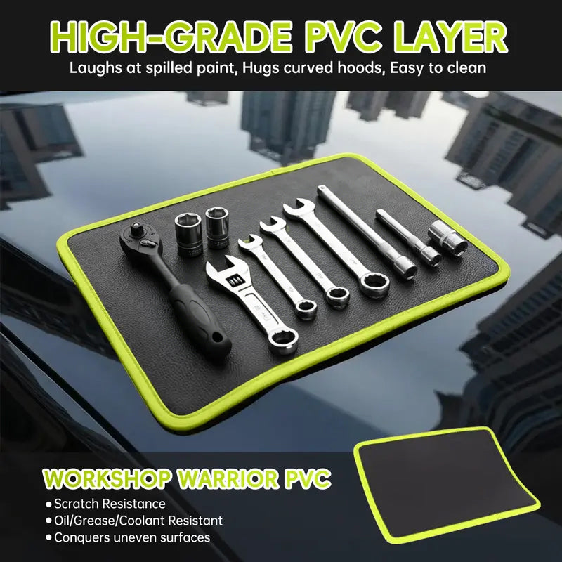 3Pcs Magnetic Tool Mat with 25Lb Telescoping Magnetic Pickup Pen,3 Different Size Parts Tool Holder Pad for Organizing Mechanic Wrench Screw Bolts Nuts and Other Small Metal Parts
