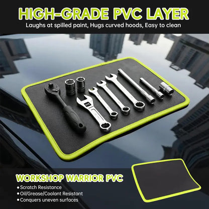 3Pcs Magnetic Tool Mat with 25Lb Telescoping Magnetic Pickup Pen,3 Different Size Parts Tool Holder Pad for Organizing Mechanic Wrench Screw Bolts Nuts and Other Small Metal Parts