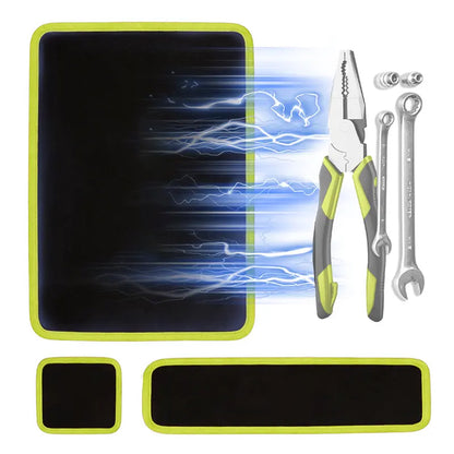 3Pcs Magnetic Tool Mat with 25Lb Telescoping Magnetic Pickup Pen,3 Different Size Parts Tool Holder Pad for Organizing Mechanic Wrench Screw Bolts Nuts and Other Small Metal Parts