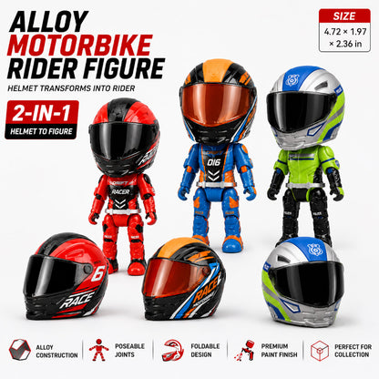 2-in-1 Transforming Motorcycle Helmet Rider Figure