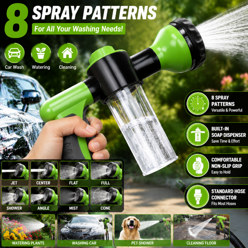 All-in-One Spray Gun System – Powerful High Pressure Hose Nozzle