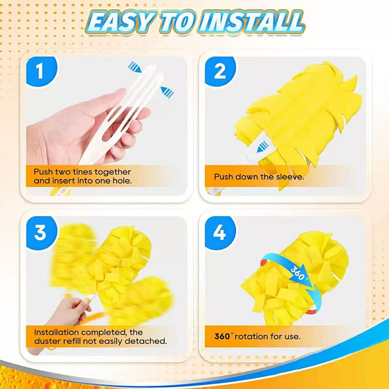 Reusable Microfiber Duster Refills – Replaceable Dusting Heads for Easy Home Cleaning