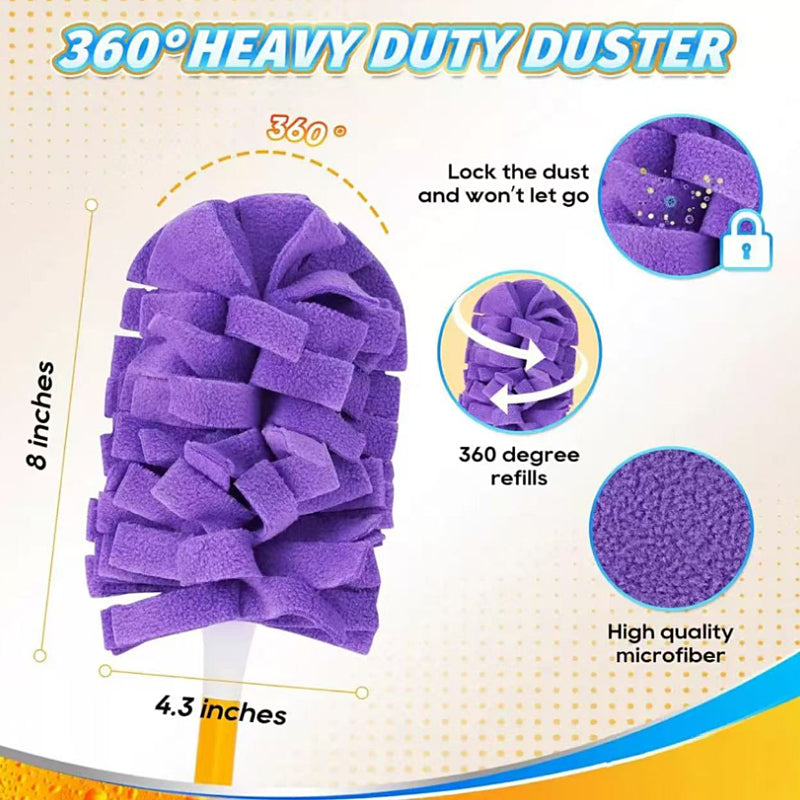 Reusable Microfiber Duster Refills – Replaceable Dusting Heads for Easy Home Cleaning