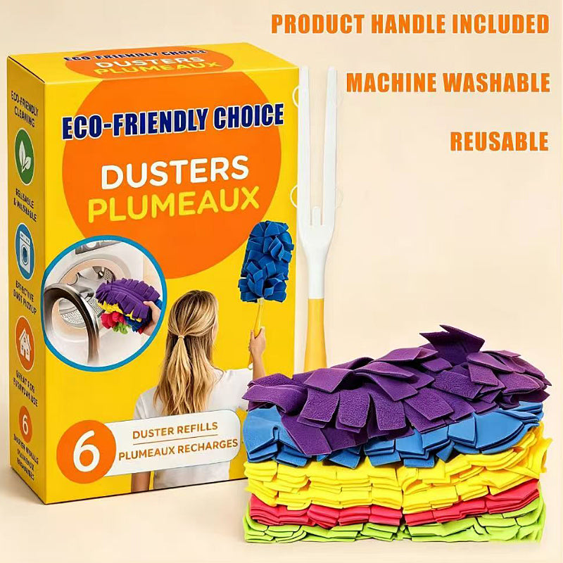Reusable Microfiber Duster Refills – Replaceable Dusting Heads for Easy Home Cleaning
