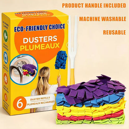 Reusable Microfiber Duster Refills – Replaceable Dusting Heads for Easy Home Cleaning