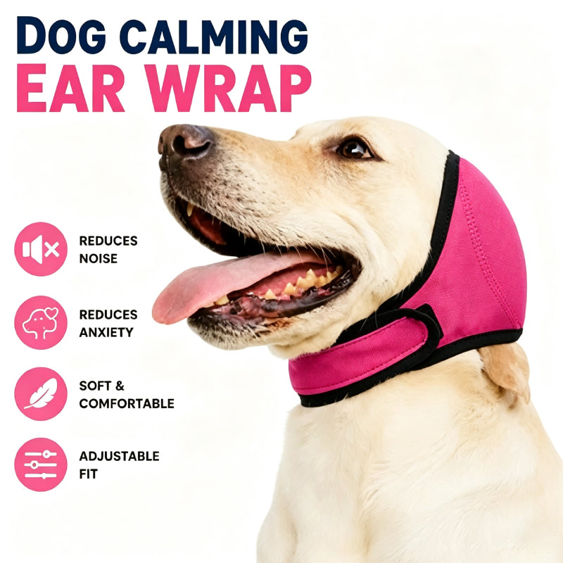Dog Calming Ear Wrap – Anxiety & Noise Relief Headband for Dogs