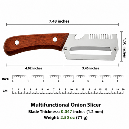 2 PCS Wood Handle Multifunction Kitchen Peeler – Peel, Slice, Scrape & Bottle Opener Tool