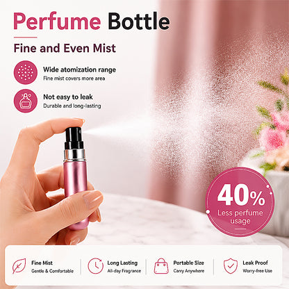 2 Pack Refillable Perfume Atomizer, 5ml Portable Travel Perfume Spray Bottle, Leak-Proof Fine Mist Col