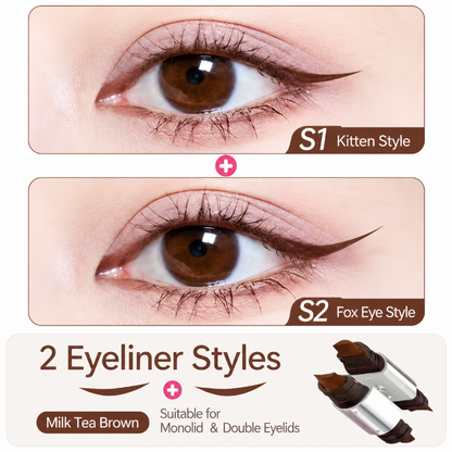 Waterproof Eyeliner Stamp Set with Winged & Lower Eyelash Stamps - Long-Lasting Black Liquid Eye Makeu