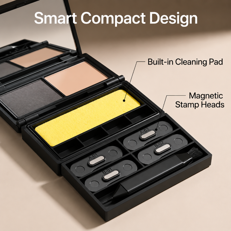 Waterproof Eyeliner Stamp Set with Winged & Lower Eyelash Stamps - Long-Lasting Black Liquid Eye Makeu
