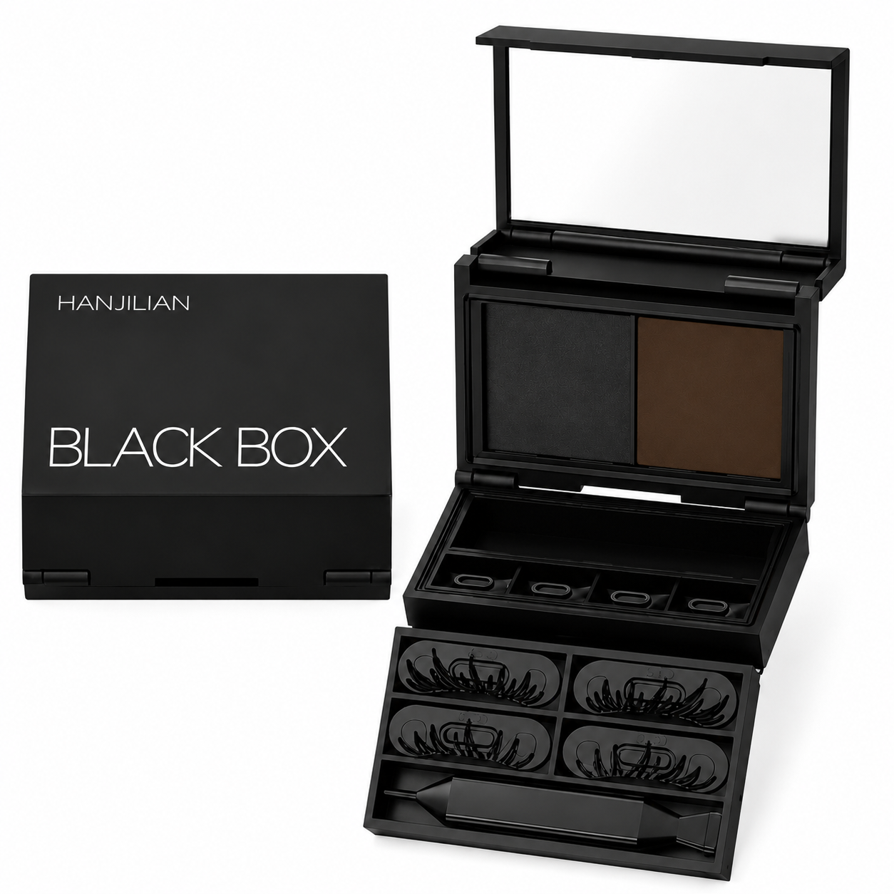 Waterproof Eyeliner Stamp Set with Winged & Lower Eyelash Stamps - Long-Lasting Black Liquid Eye Makeu