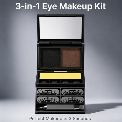 Waterproof Eyeliner Stamp Set with Winged & Lower Eyelash Stamps - Long-Lasting Black Liquid Eye Makeu