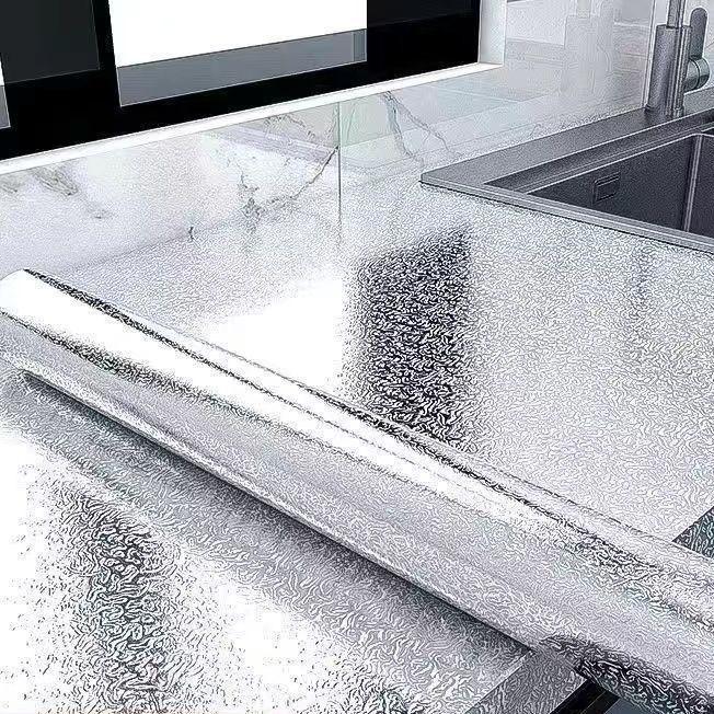 Thickened Aluminum Foil Sticker Kitchen Oil-proof Mold-proof Waterproof Moisture-proof Cabinet Mat Drawer Liner Self-adhesive Extra Thick for Kitchen Use