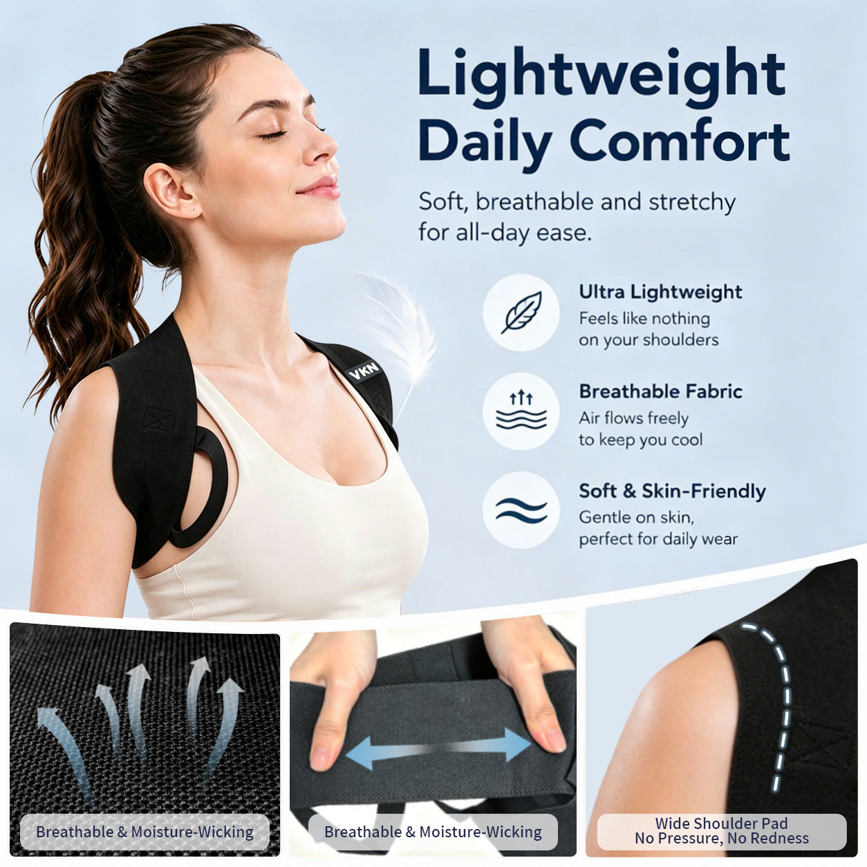 Stop Slouching & Start Standing Tall – Lightweight Posture Support Brace Designed to Gently Pull Shoulders Back and Encourage Better Alignment