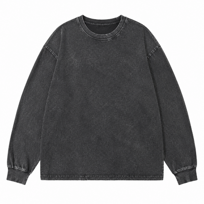 Men's Washed Crewneck Sweatshirt – Relaxed Fit Minimalist Pullover