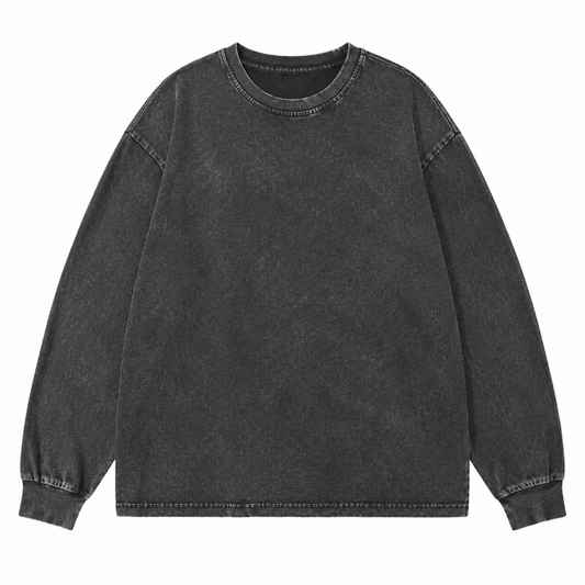 Men's Washed Crewneck Sweatshirt – Relaxed Fit Minimalist Pullover