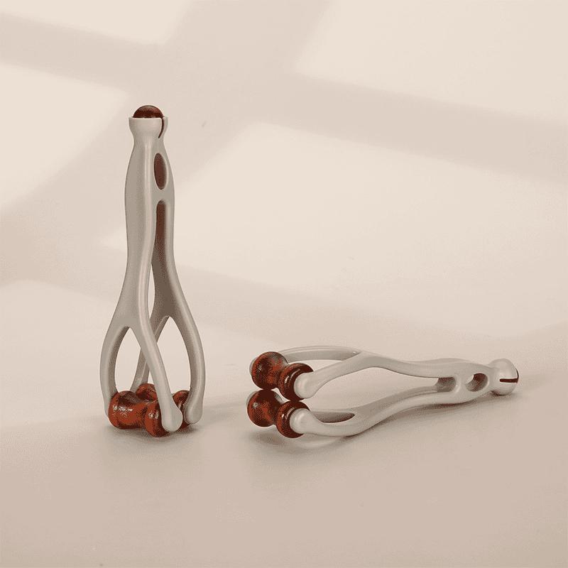 New Wooden Finger Massager with Roller — Hand Joint Acupressure & Meridian Massage Tool
