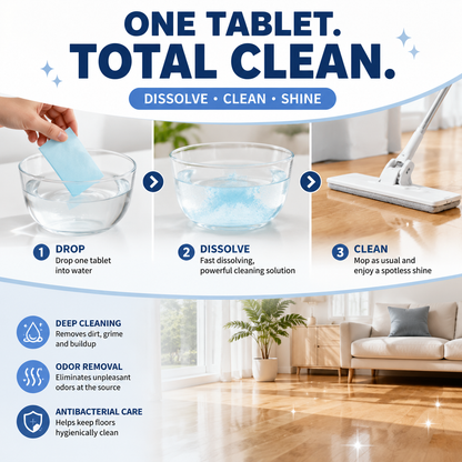 🧹100PCS Multi-Effect Floor Cleaning Tablets for Tile Floors – Clean, Deodorize, Shine & Protect