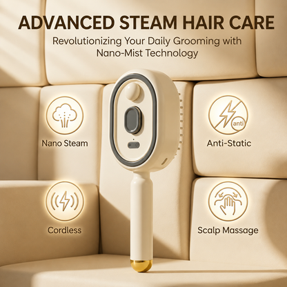 ✨ Electric Spray Air Cushion Massage Comb 💆‍♀️ Essential Oil Infusion • Red Light Therapy • Anti-Static Hair Care