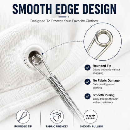 🧵3PCS Flexible Drawstring Threader Tool – Spring Loop Cord Puller for Hoodies, Pants, Skirts & Elastic Waistbands