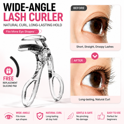Professional Eyelash Curler – Wide Angle Natural Lift & Precision Root Curl for Perfect Lashes