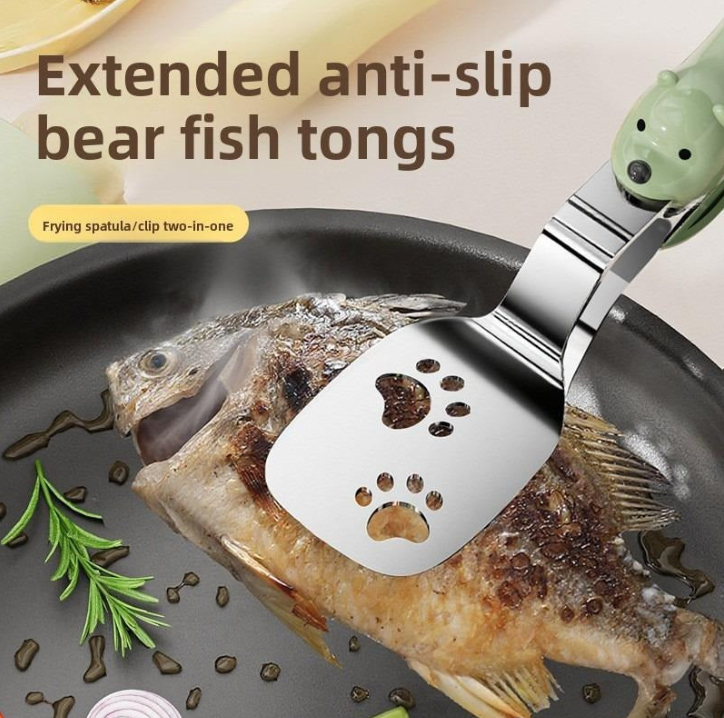 Stainless Steel Bear Pancake Griddle Clip Multifunctional Kitchen Tool for Frying Eggs, Fish, and Steaks