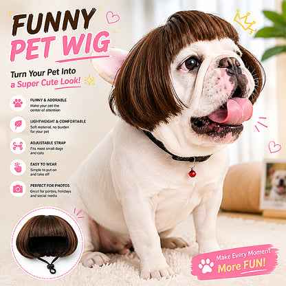 Cute Pet Wig for Dogs & Cats – Funny Dress-Up Hair Costume for Small Pets