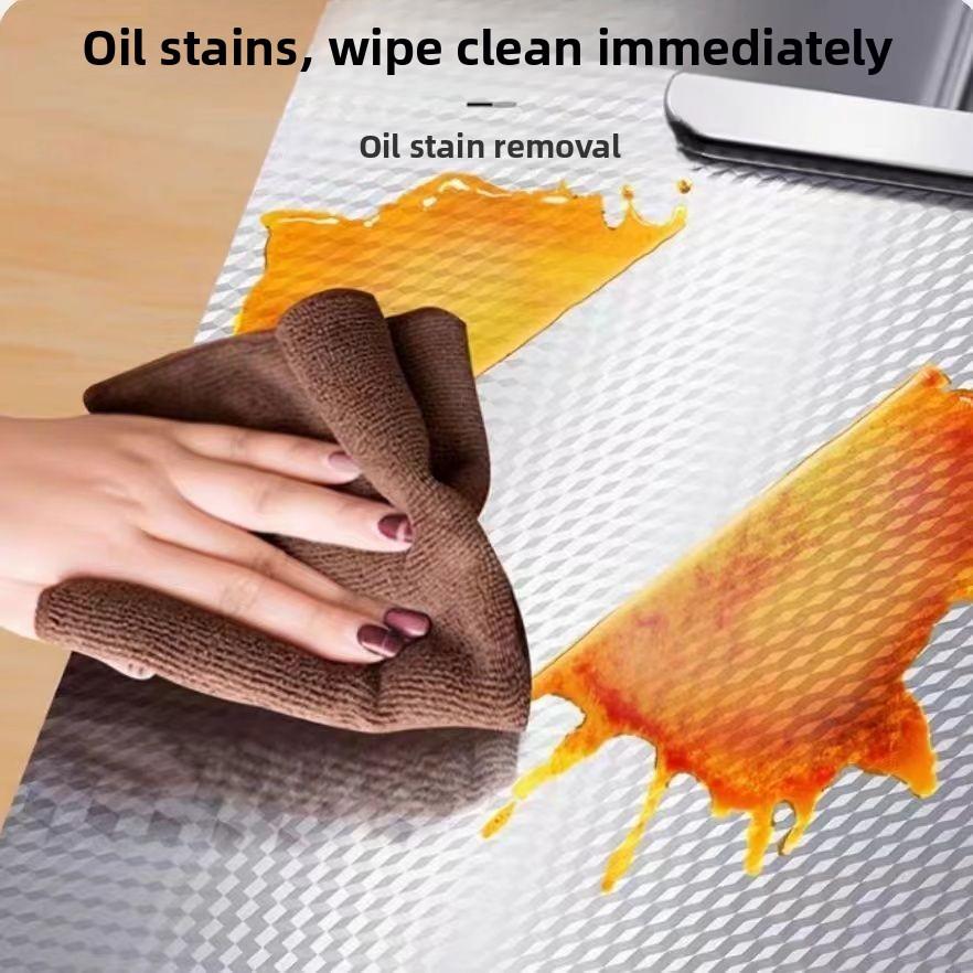 Thickened Aluminum Foil Sticker Kitchen Oil-proof Mold-proof Waterproof Moisture-proof Cabinet Mat Drawer Liner Self-adhesive Extra Thick for Kitchen Use