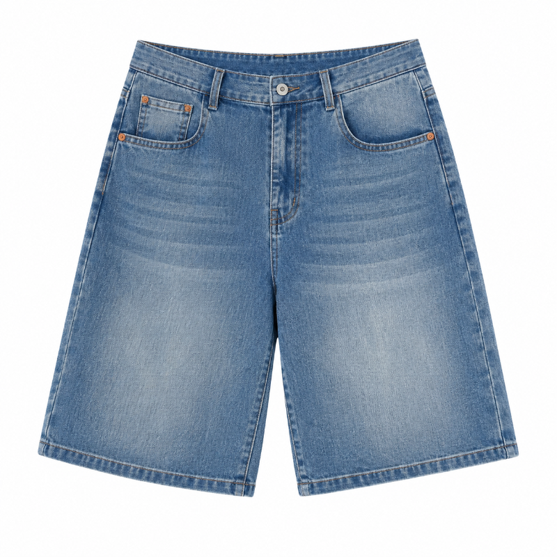 Men's Washed Denim Shorts – Relaxed Fit Casual Jean Shorts