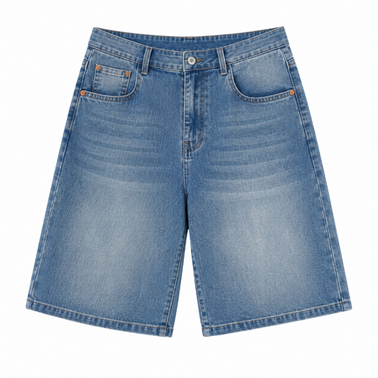 Men's Washed Denim Shorts – Relaxed Fit Casual Jean Shorts