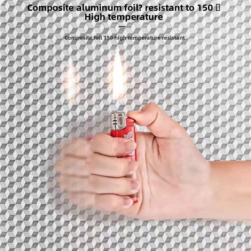 Thickened Aluminum Foil Sticker Kitchen Oil-proof Mold-proof Waterproof Moisture-proof Cabinet Mat Drawer Liner Self-adhesive Extra Thick for Kitchen Use