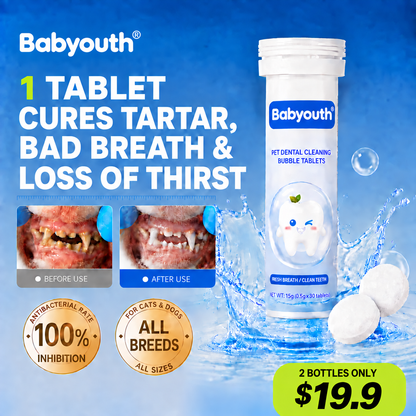 Babyouth Pet Dental Cleaning Effervescent Tablets – Universal for Dogs & Cats,I swear by Jesus, it works 100%! 2 pack