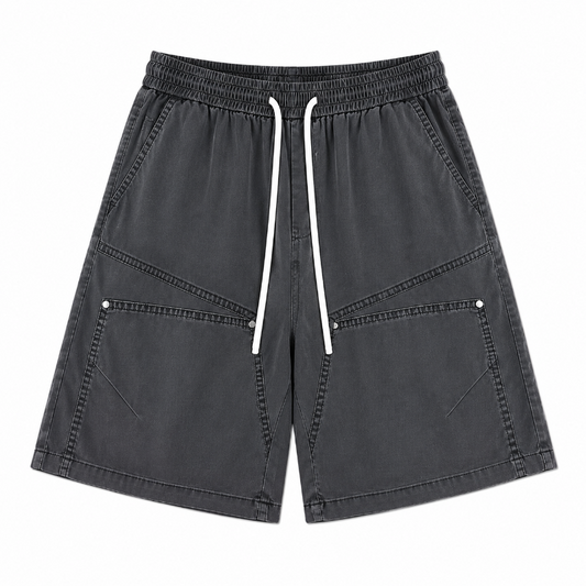 Men's Utility Cargo Shorts – Relaxed Fit Drawstring Casual Shorts