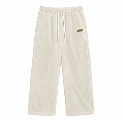 Men's Corduroy Relaxed Fit Pants – Minimalist Drawstring Casual Trousers