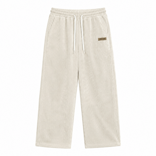 Men's Corduroy Relaxed Fit Pants – Minimalist Drawstring Casual Trousers