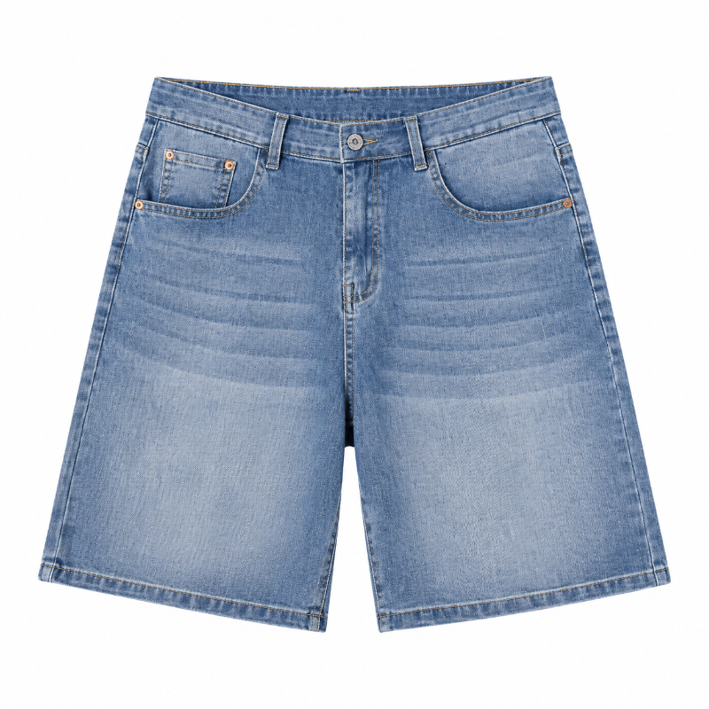 Men's Washed Denim Shorts – Relaxed Fit Casual Jean Shorts