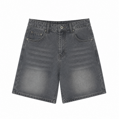 Washed Denim Shorts