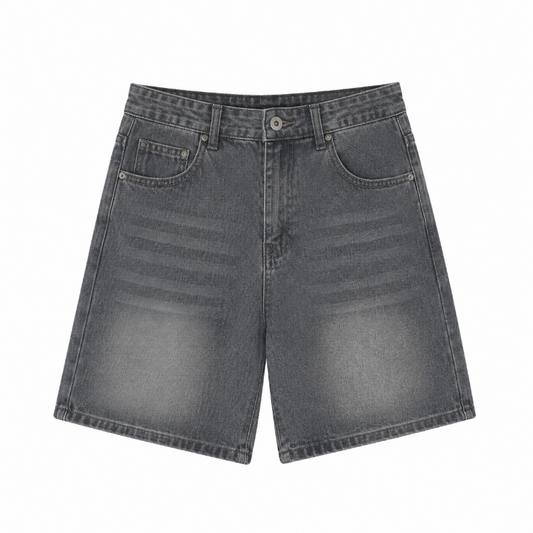 Washed Denim Shorts