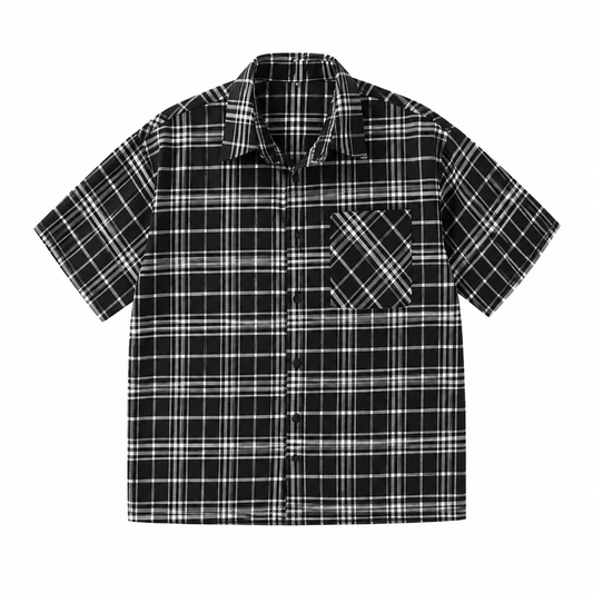 Men's Plaid Short Sleeve Shirt – Relaxed Fit Casual Button Up Shirt