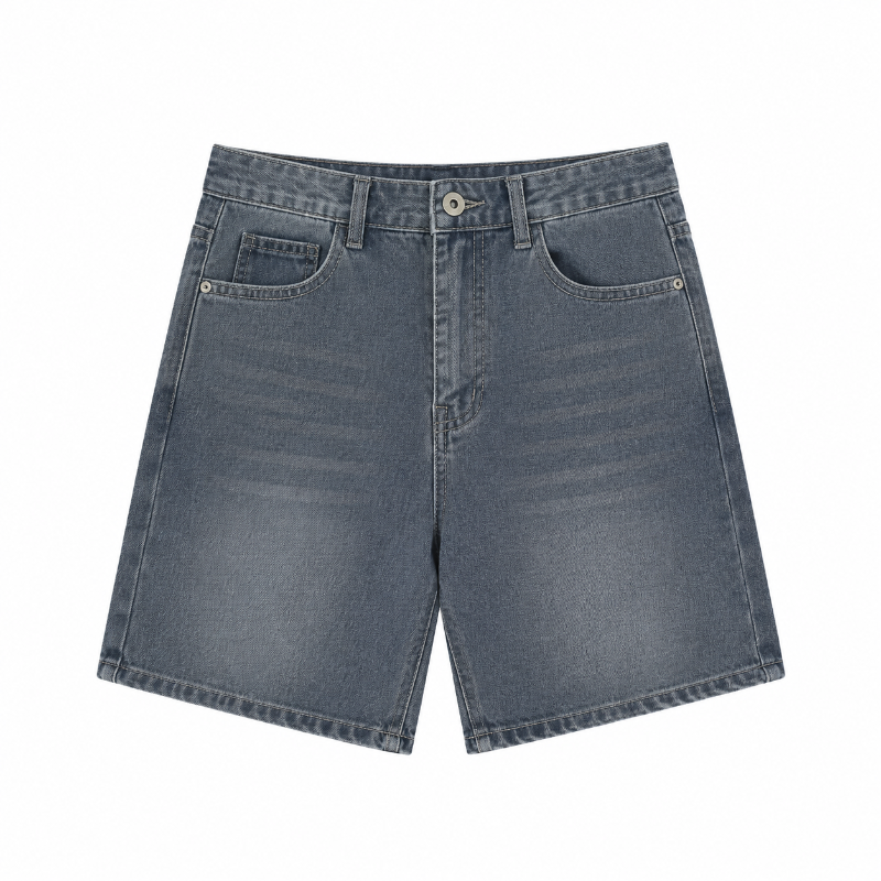 Washed Denim Shorts